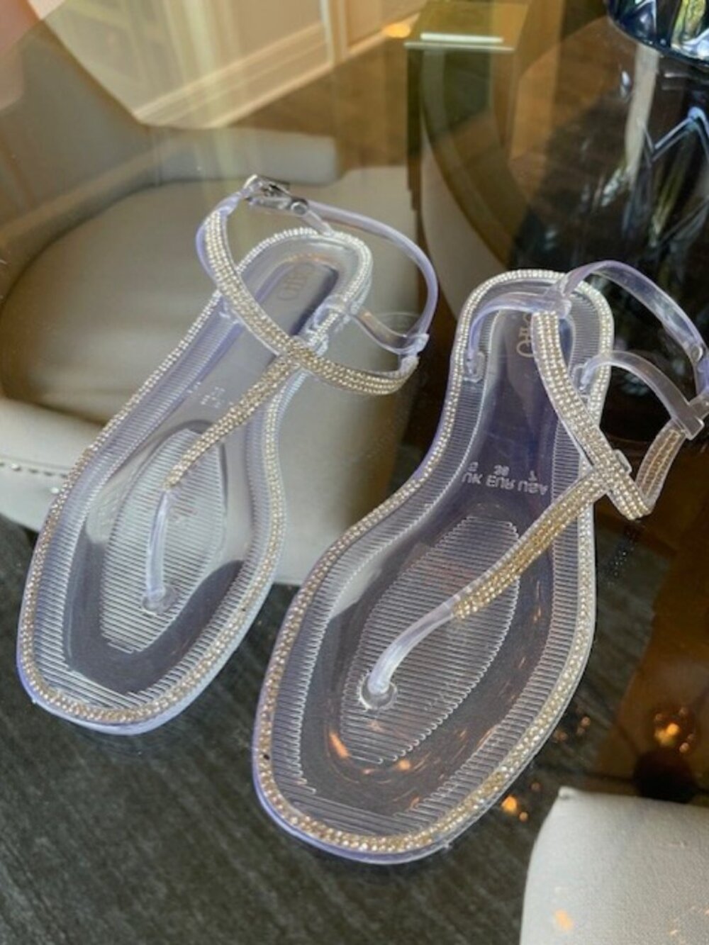 Cato clear jelly crystal sandals size 7